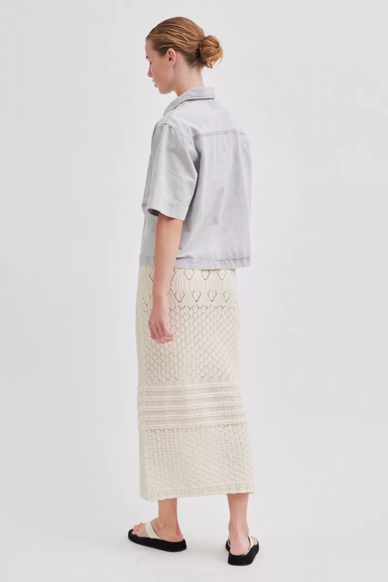 Second Female All Products | Allora Knit Skirt Dark Chalk