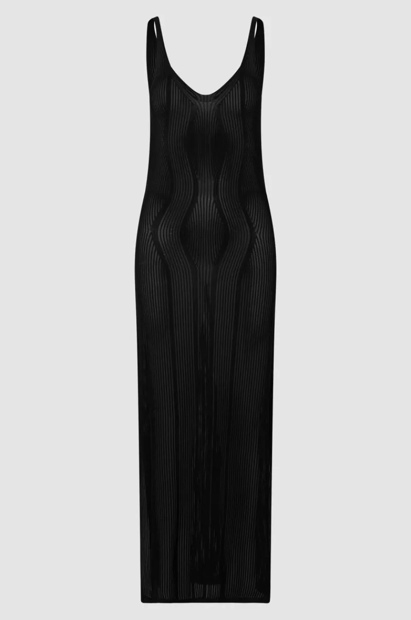 Second Female All Products | Amalfi Knit Strap Dress Black