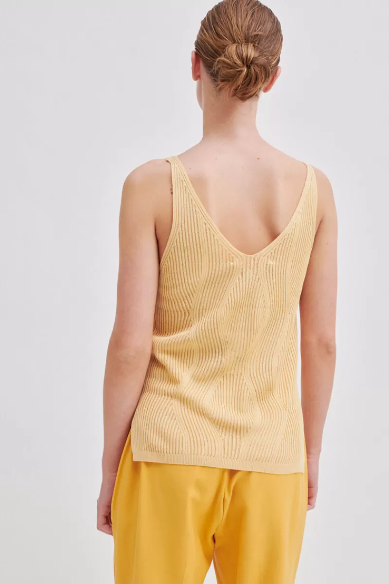 Second Female Tops | Amalfi Knit Top Golden Fleece