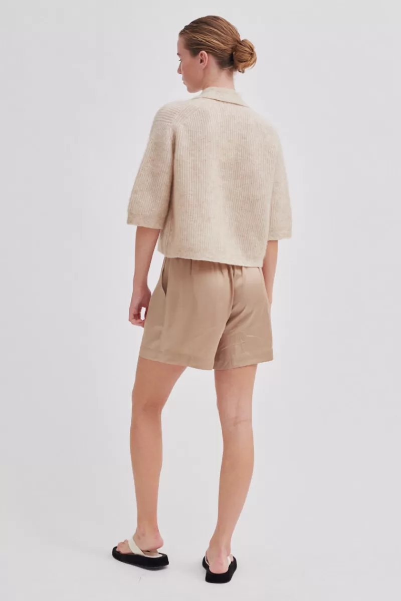 Second Female Knitwear | Andrea Knit Collar Cardigan Brazilian Sand