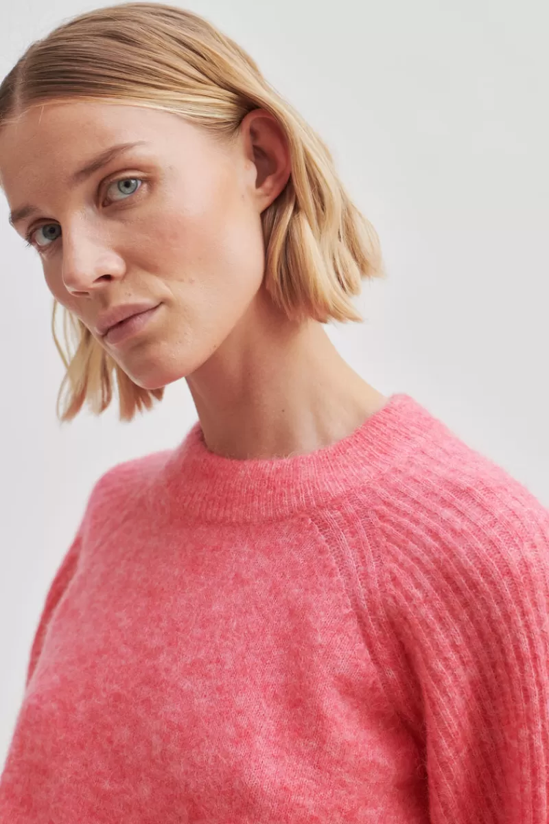 Second Female Knitwear And Cardigans | Brookline Knit O-Neck Camellia Rose