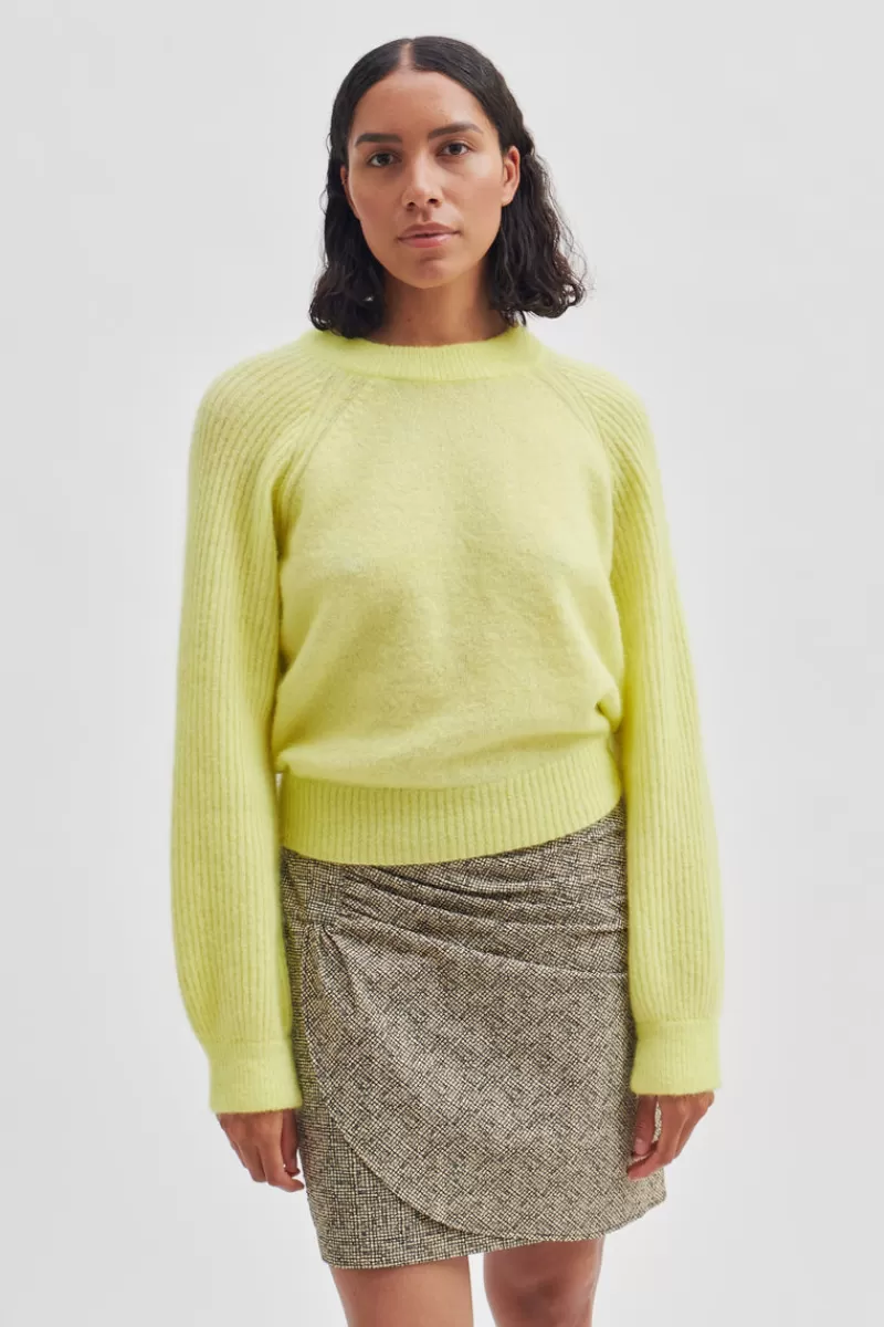 Second Female Knitwear And Cardigans | Brookline Knit O-Neck Mellow Yellow