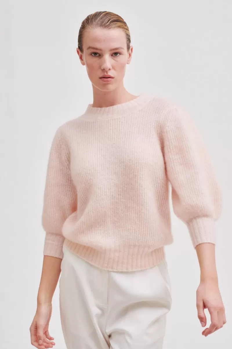 Second Female Knitwear | Brooky Knit Puff Ss Pale Dogwood