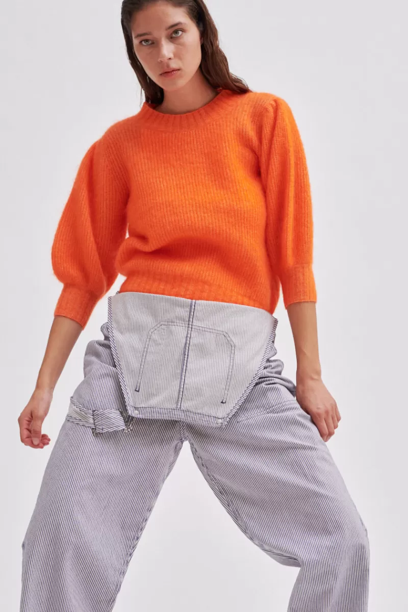 Second Female Knitwear | Brooky Knit Puff Ss Tigerlily