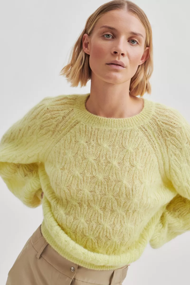 Second Female Knitwear And Cardigans | Halla Knit O-Neck Mellow Yellow