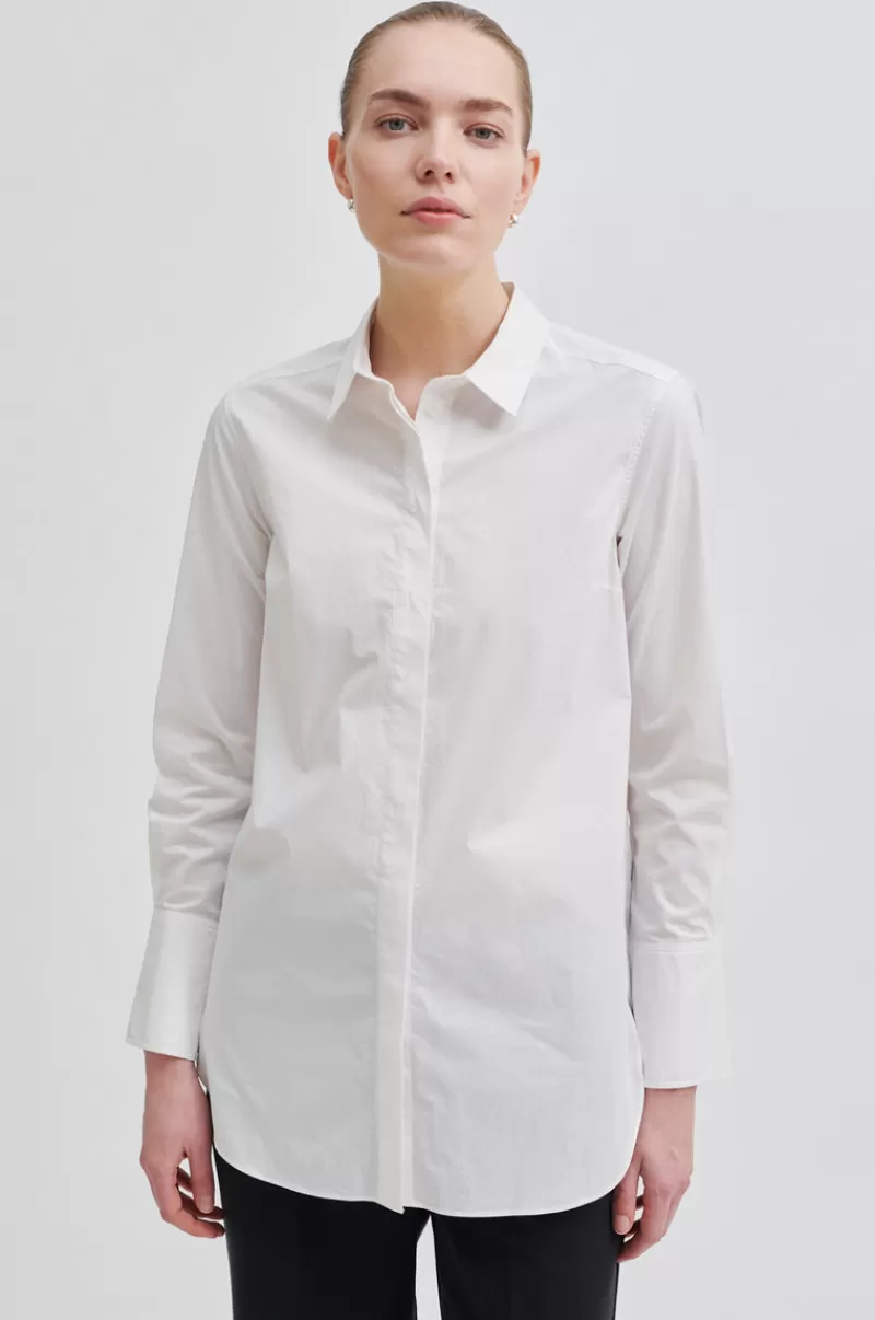 Second Female Shirts And Blouses | Larkin Ls Classic Shirt White Alyssum