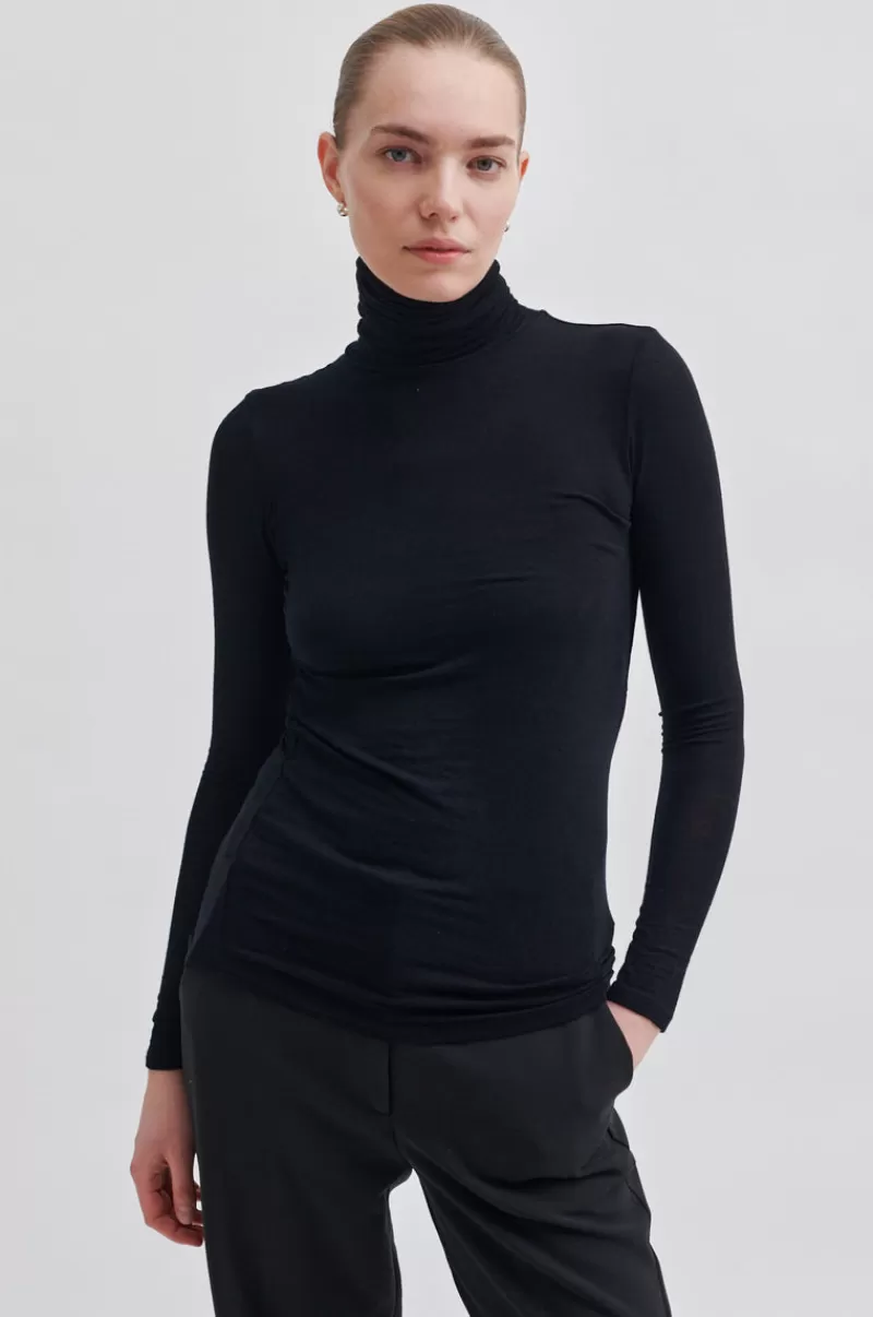 Second Female Tops And T-Shirts | Matima T-Neck Tee Black