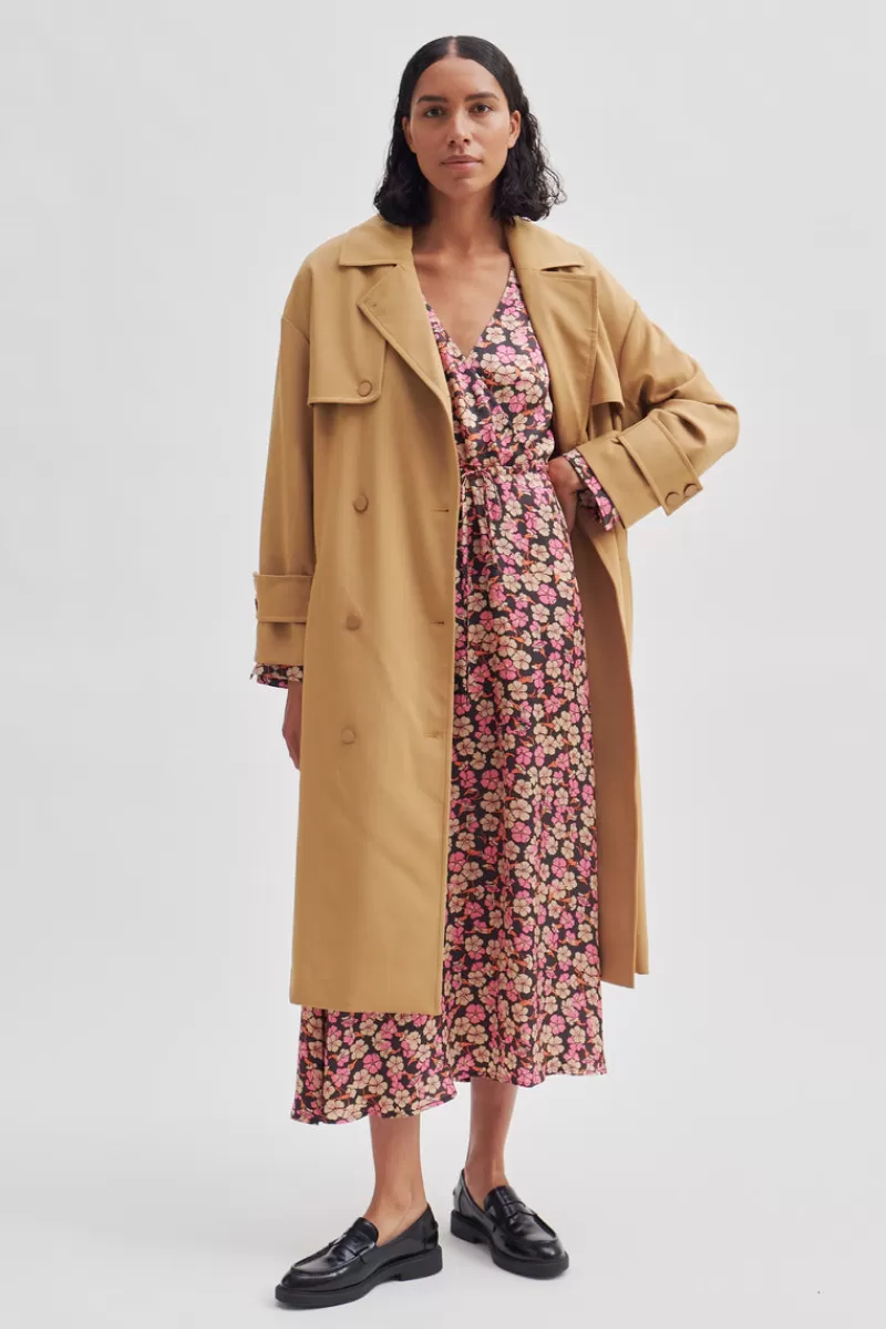 Second Female Coats And Jackets | Silvia Classic Trenchcoat New Tobacco Brown