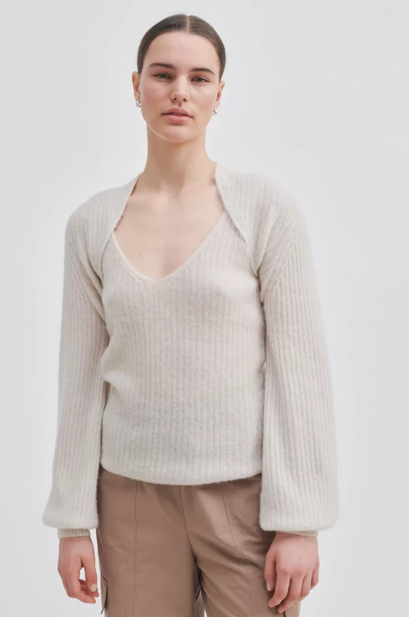 Second Female Knitwear And Cardigans | Ymma Knit Bolero Summer Sand