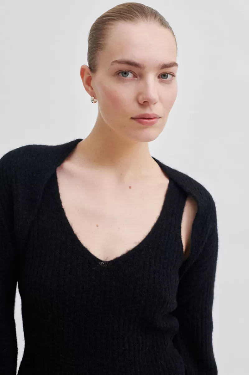 Second Female Knitwear And Cardigans | Ymma Knit Bolero Black