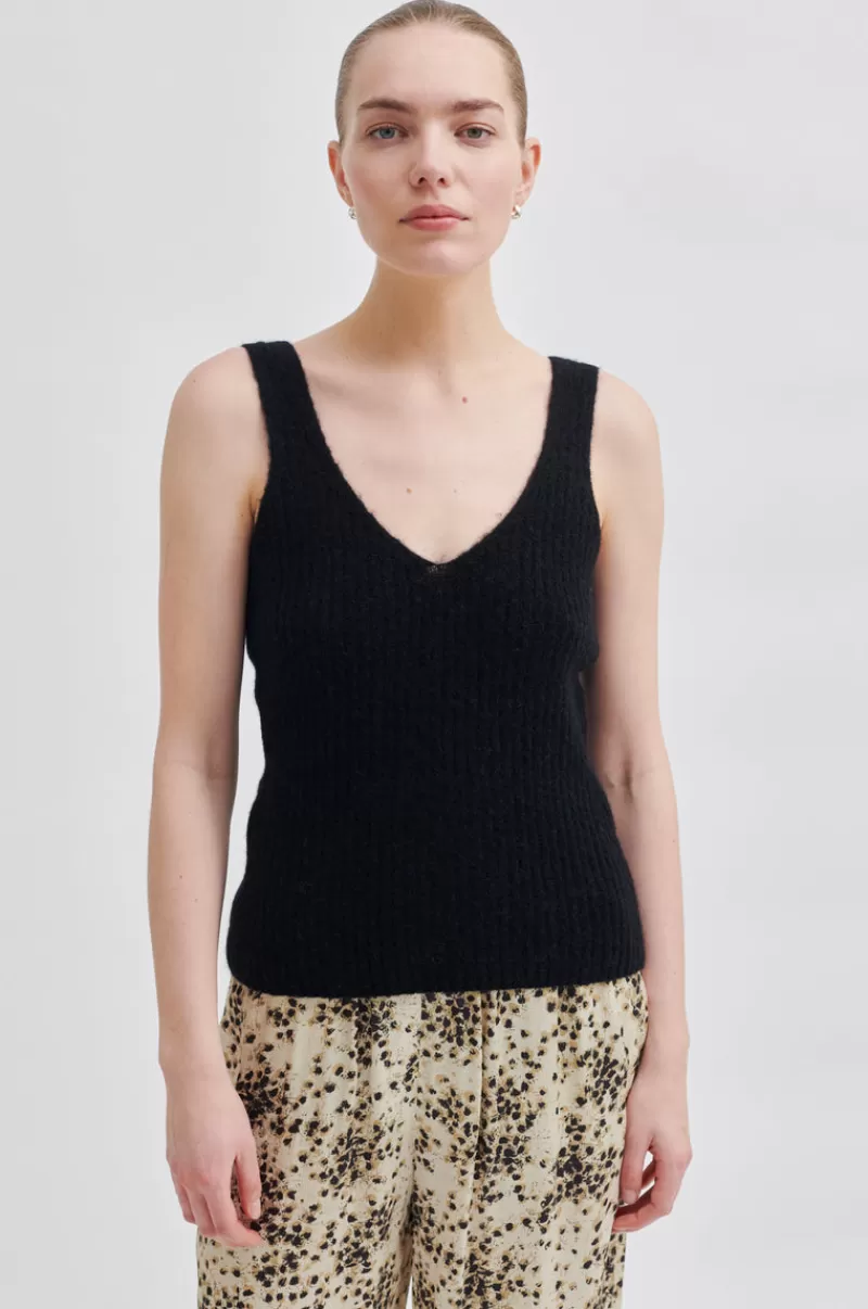 Second Female All Products | Ymma Knit Top Black