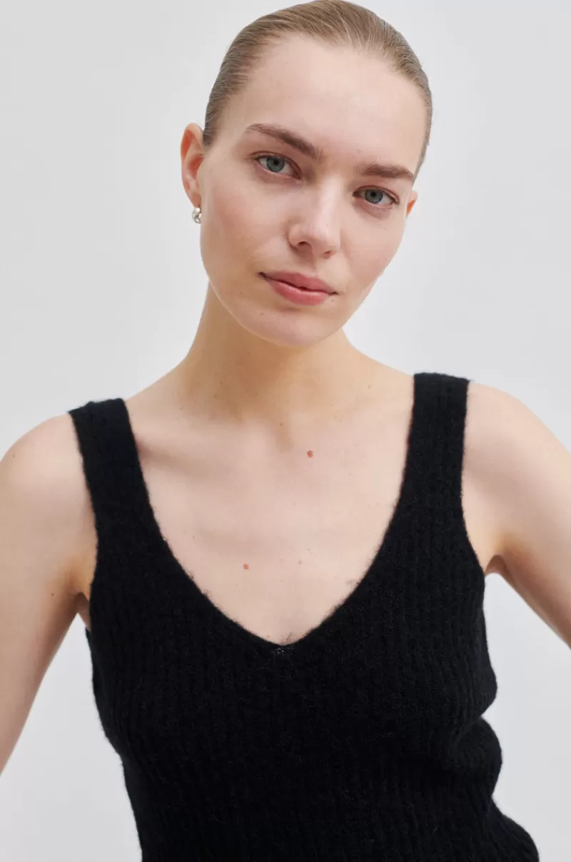 Second Female All Products | Ymma Knit Top Black